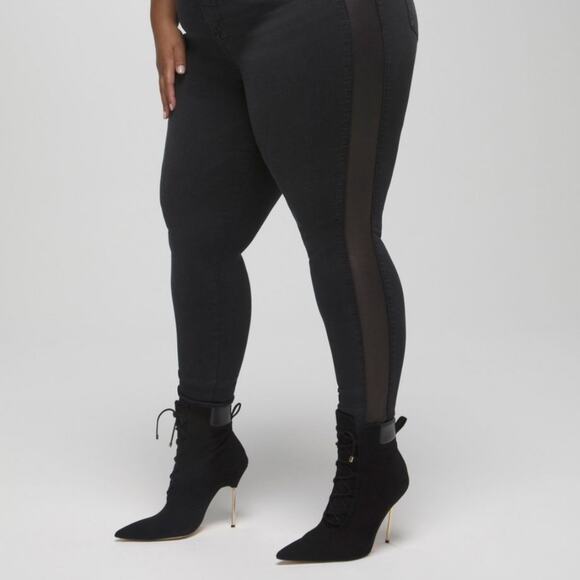 NEW Good American Scandal Black Suede Lace Up Point Toe Heeled Bootie - Picture 4 of 12